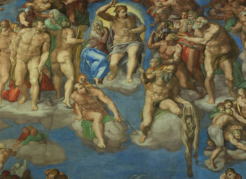 Juízo Final na Capela Sistina por Michelangelo