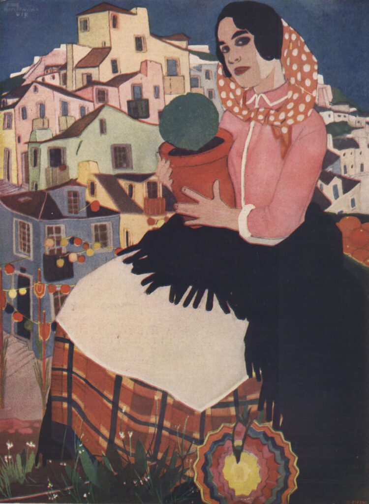 Capa da revista 'Ilustração', n.º 60 de 16-6-1928 (ilustração por Jorge Barradas)